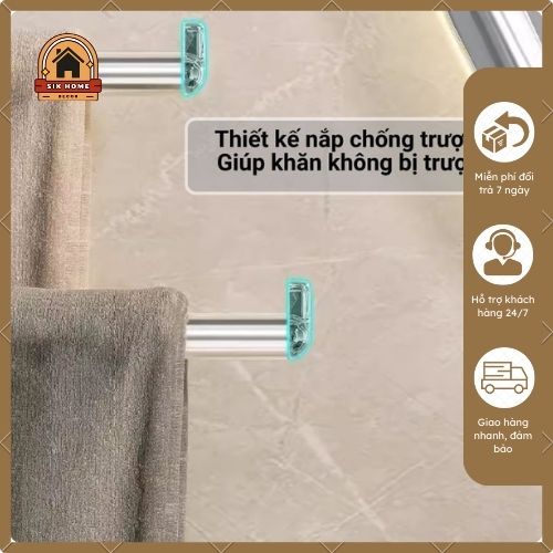 Thanh Giá Treo Khăn Mặt Xoay 180 độ, Kệ Treo Nhà Tắm Hút Tường