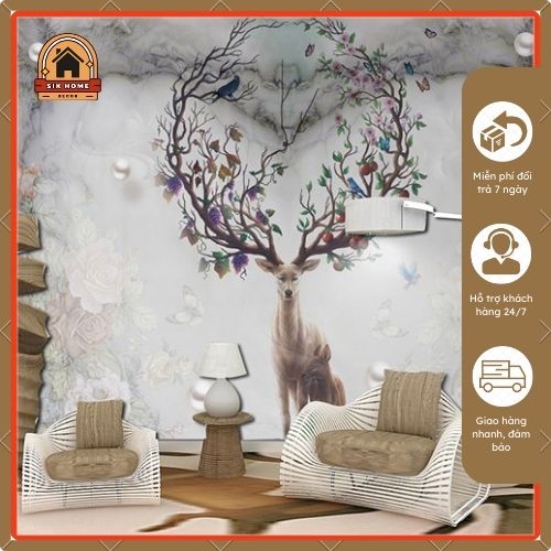 Thảm vải vintage treo tường decor phòng ngủ