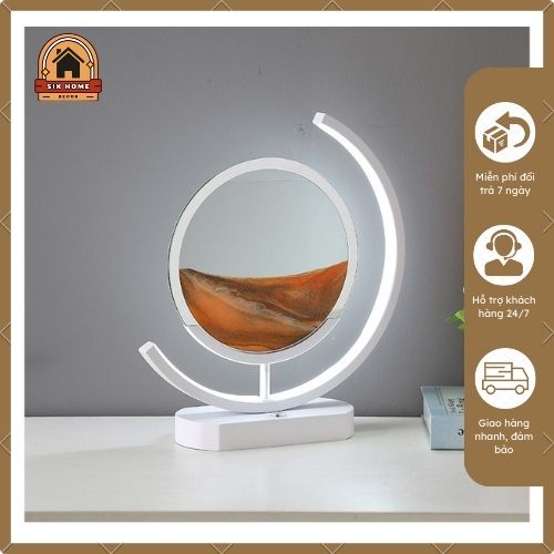 Tranh cát chảy chuyển động 3D hình bán nguyệt kết hợp đèn LED