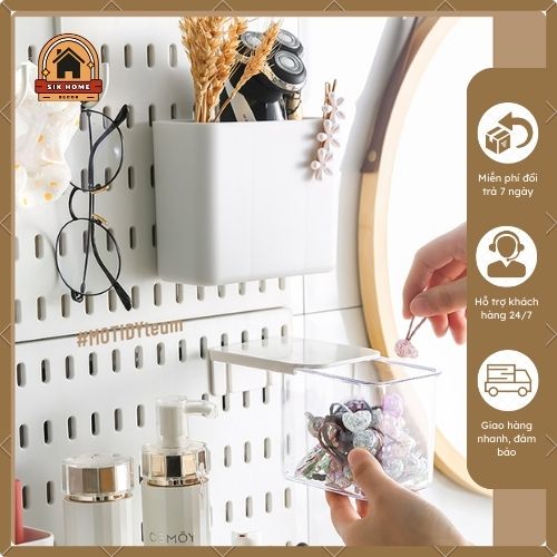 Pegboard decor trang trí nhà tắm kệ đựng treo đồ