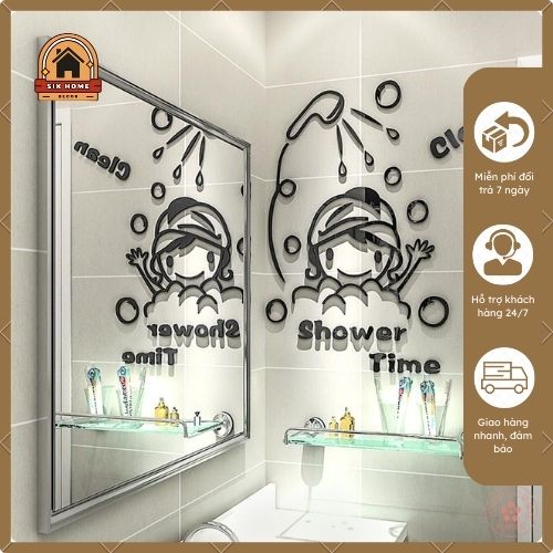 Phòng tắm trang trí chống thấm nước che xấu xí Acrylic Wall Stick Stereo Mica