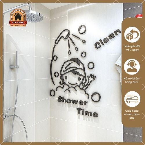 Phòng tắm trang trí chống thấm nước che xấu xí Acrylic Wall Stick Stereo Mica