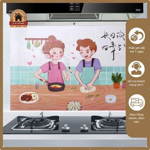 Decal dán tường nhà bếp khổ 60x90 cm